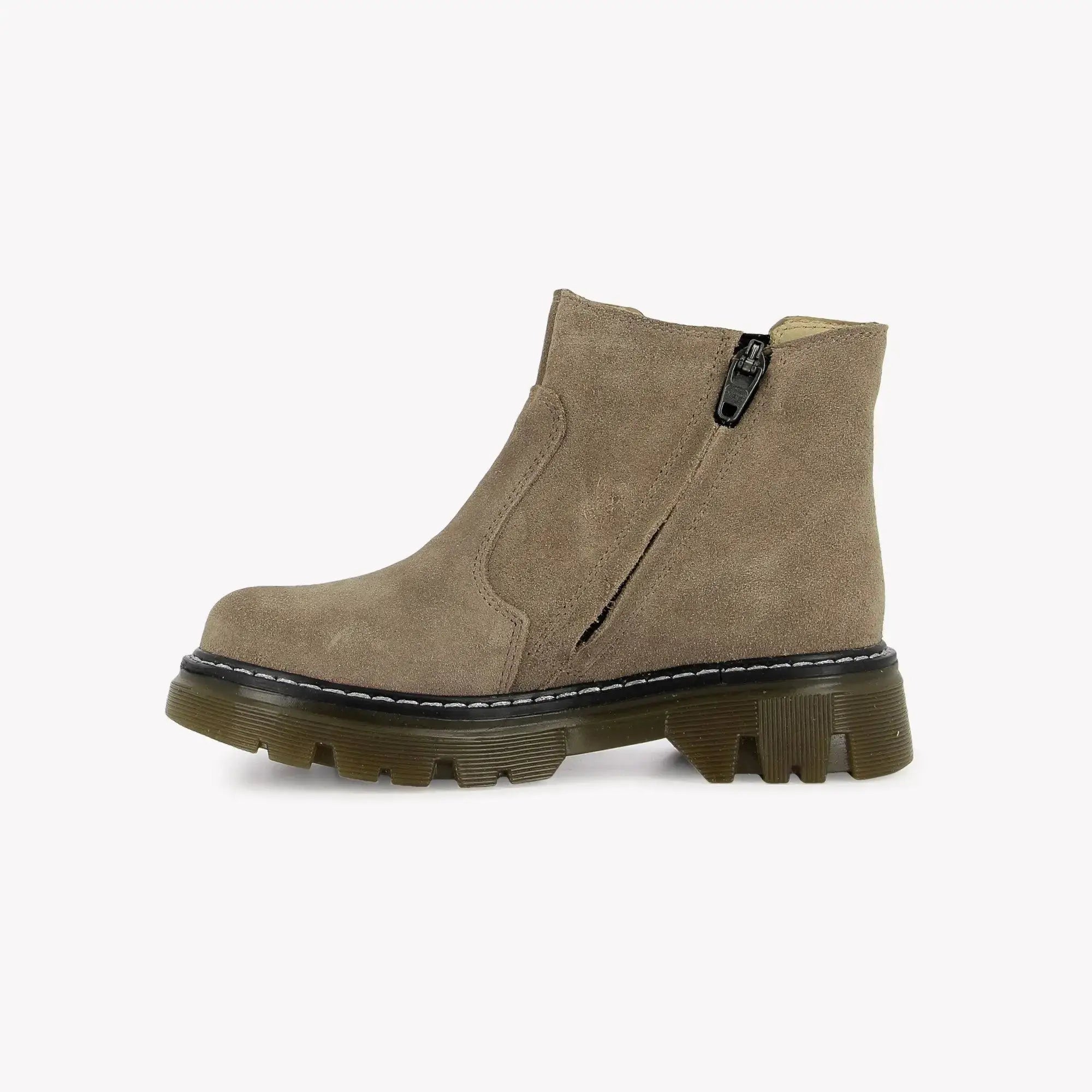 POM D'API - BOOTS & BOTTINES - CLAP JODZIP SL - VELOURS - TAUPE - Pom d'Api