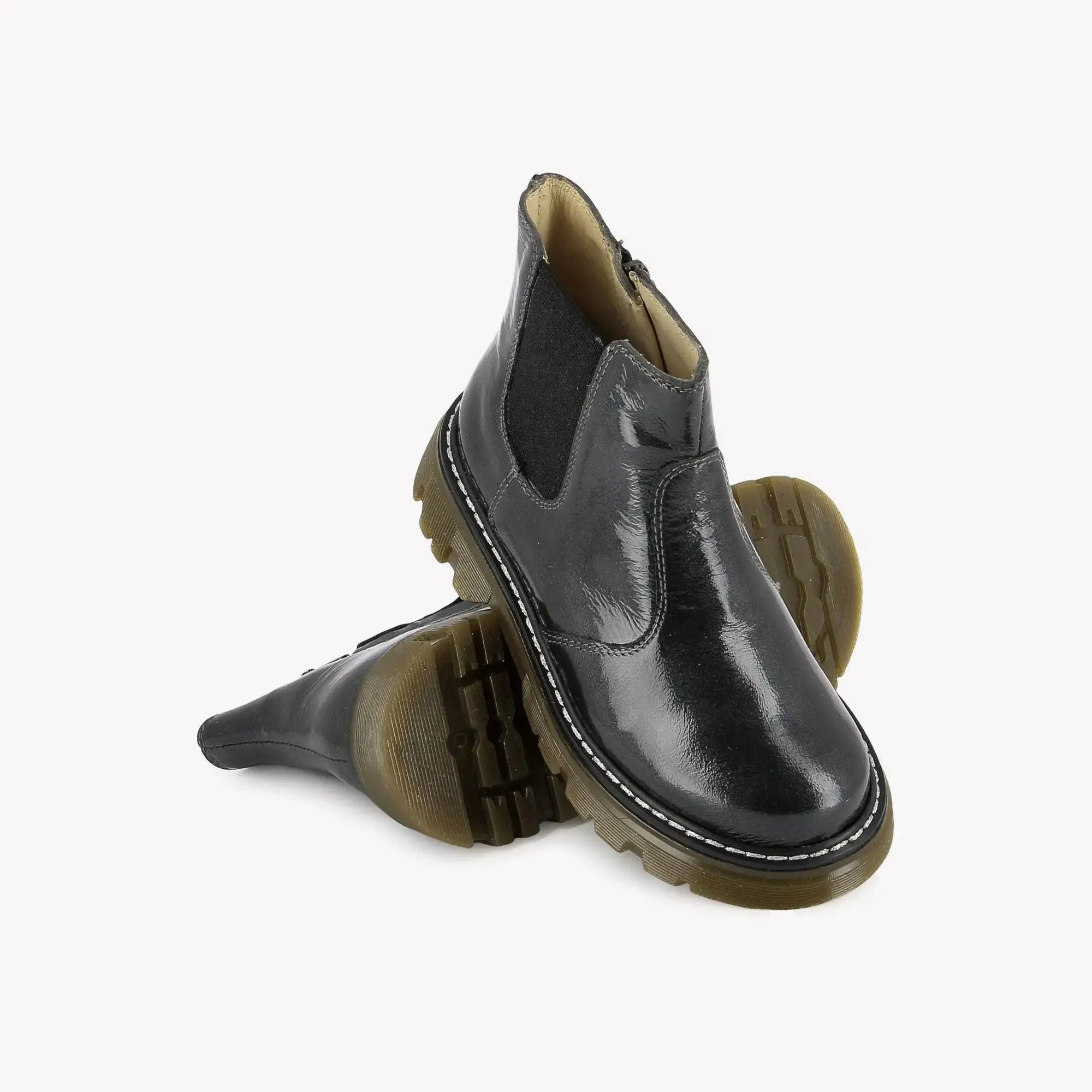 POM D'API - BOOTS & BOTTINES - CLAP JODZIP SL - VERNIS METAL - ANTHRACITE - Pom d'Api