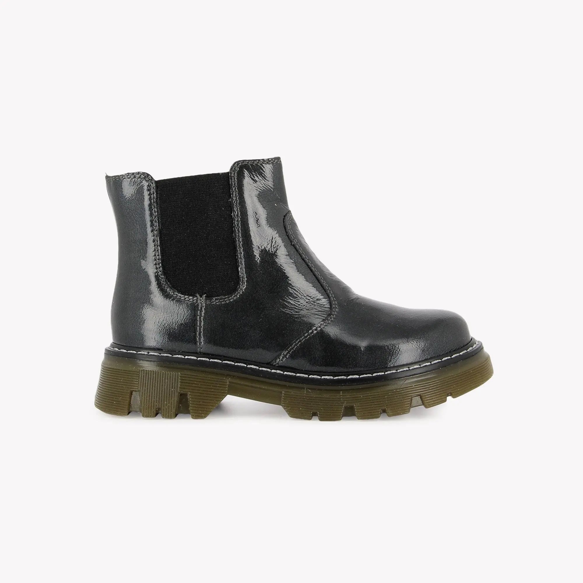 POM D'API  BOOTS & ANKLE BOOTS - CLAP JODZIP SL - METALIC PATENT LEATHER - ANTHRACITE - Pom d'Api