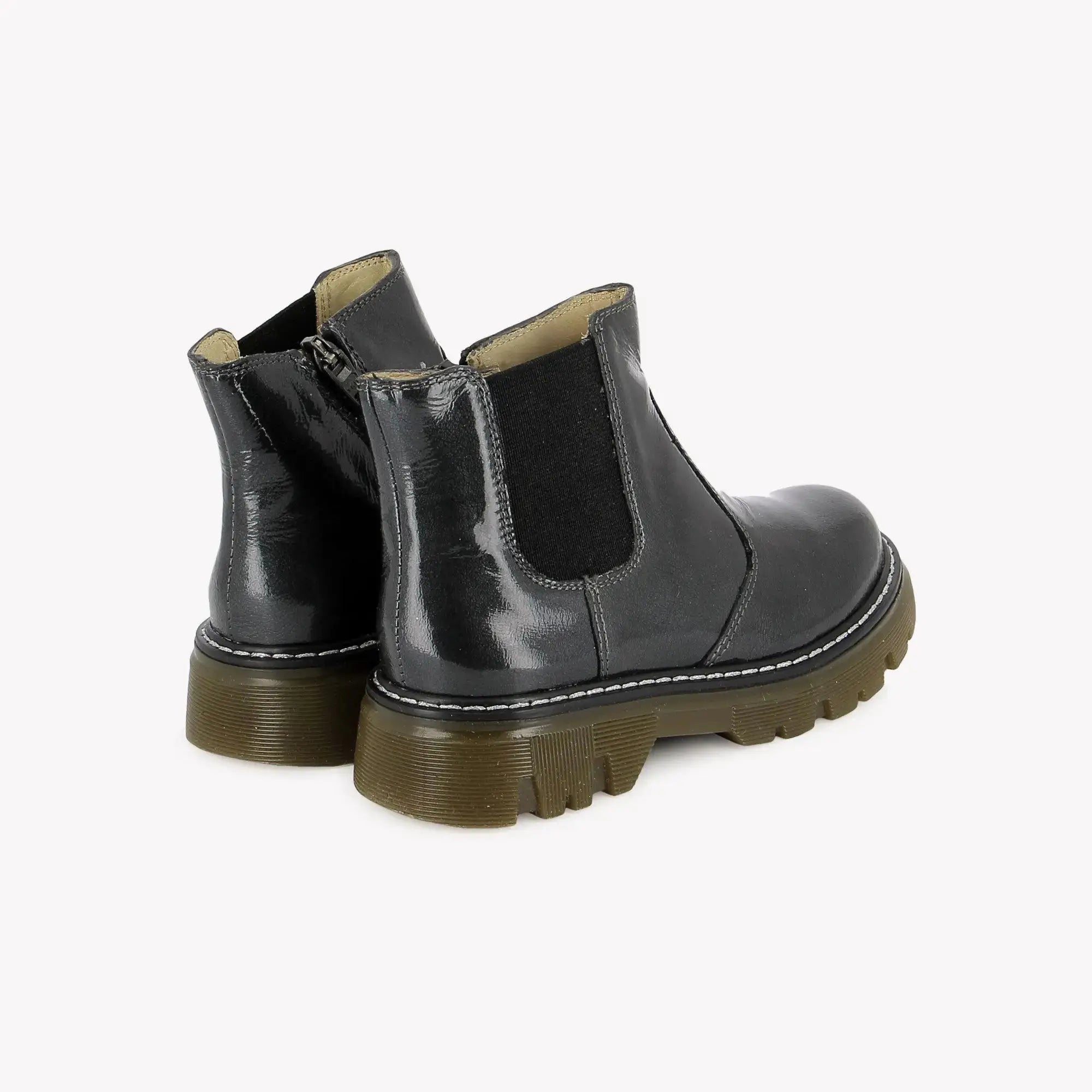 POM D'API - BOOTS & BOTTINES - CLAP JODZIP SL - VERNIS METAL - ANTHRACITE - Pom d'Api