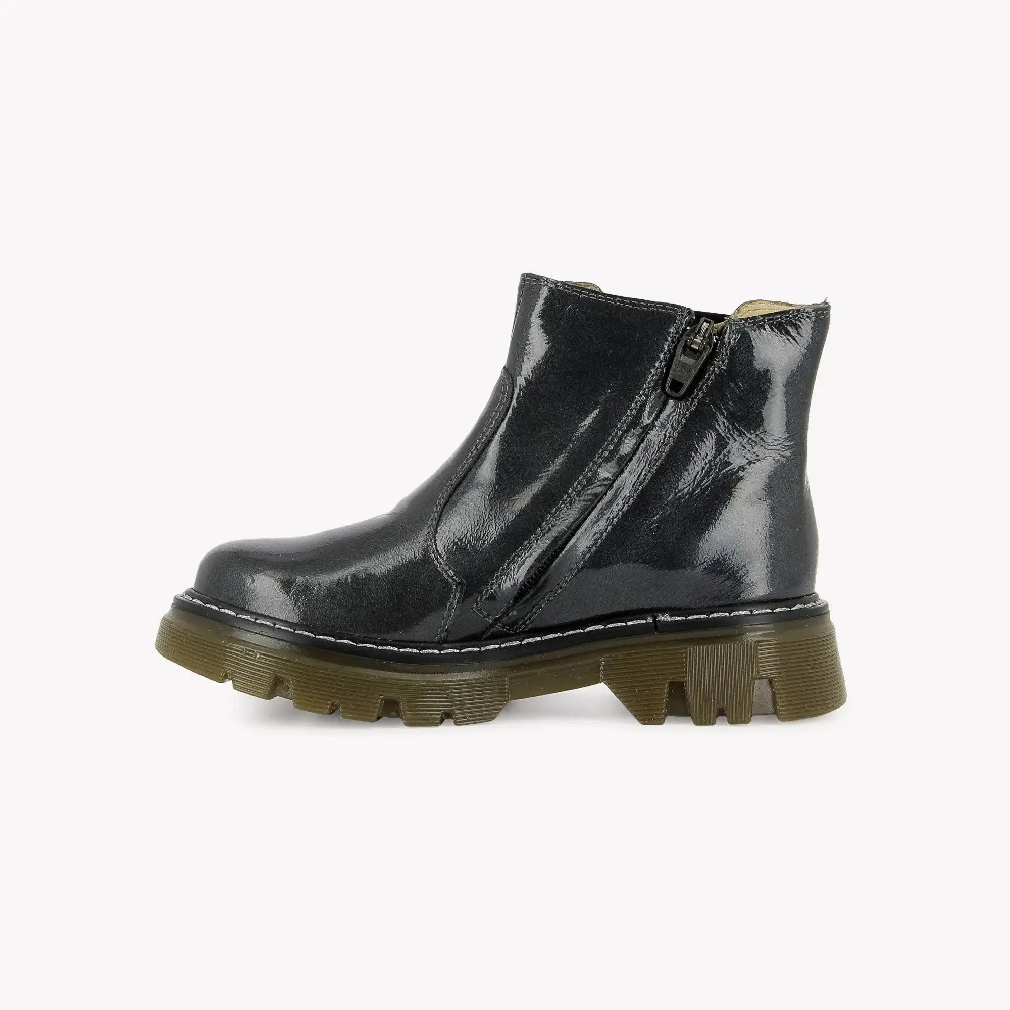 POM D'API - BOOTS & BOTTINES - CLAP JODZIP SL - VERNIS METAL - ANTHRACITE - Pom d'Api