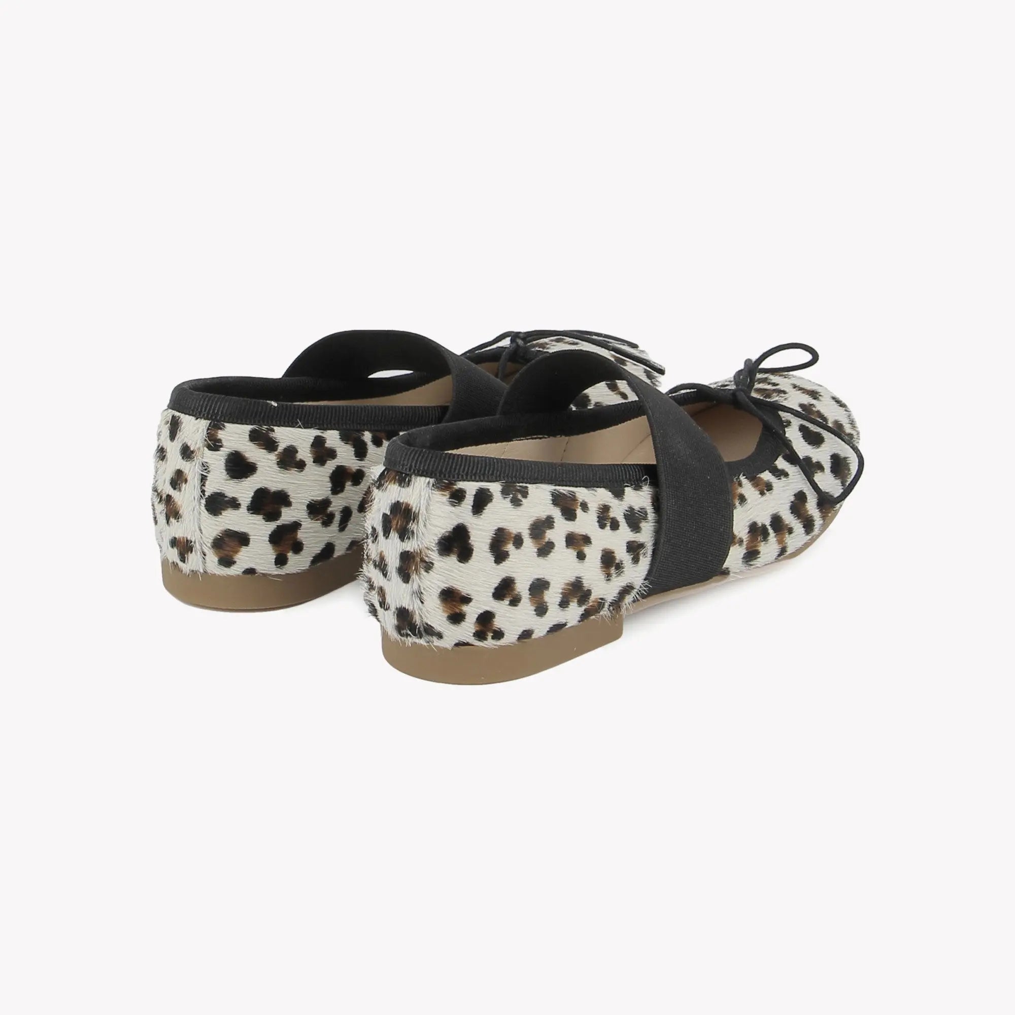 POM D'API  BALLERINA FLATS - DORY ELAST - LEOPARD SMALL - WHITE - Pom d'Api