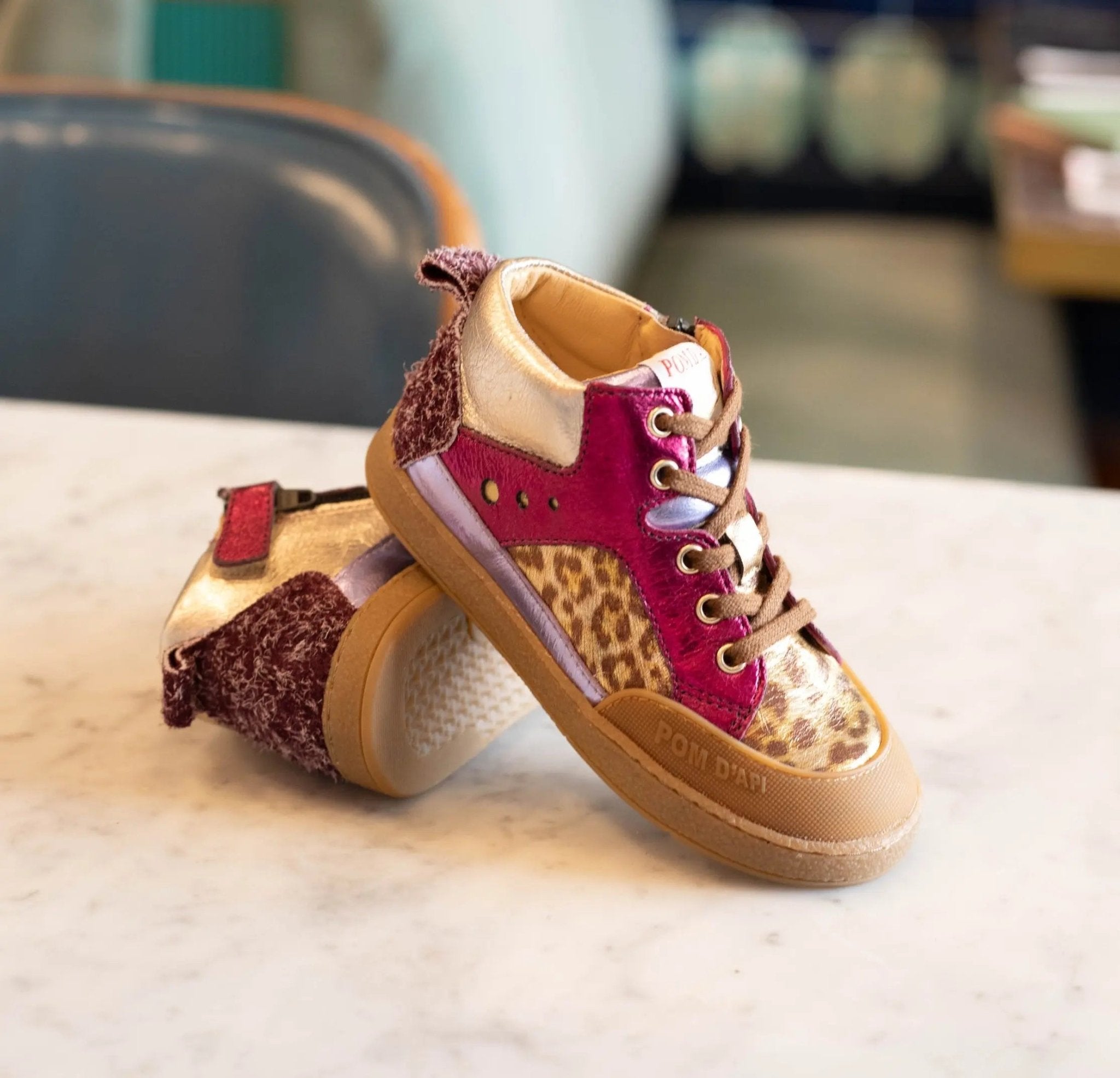 POM D'API  SNEAKERS - MOUSSE BUMP - LAMINATO - LEO - FUSHIA - Pom d'Api