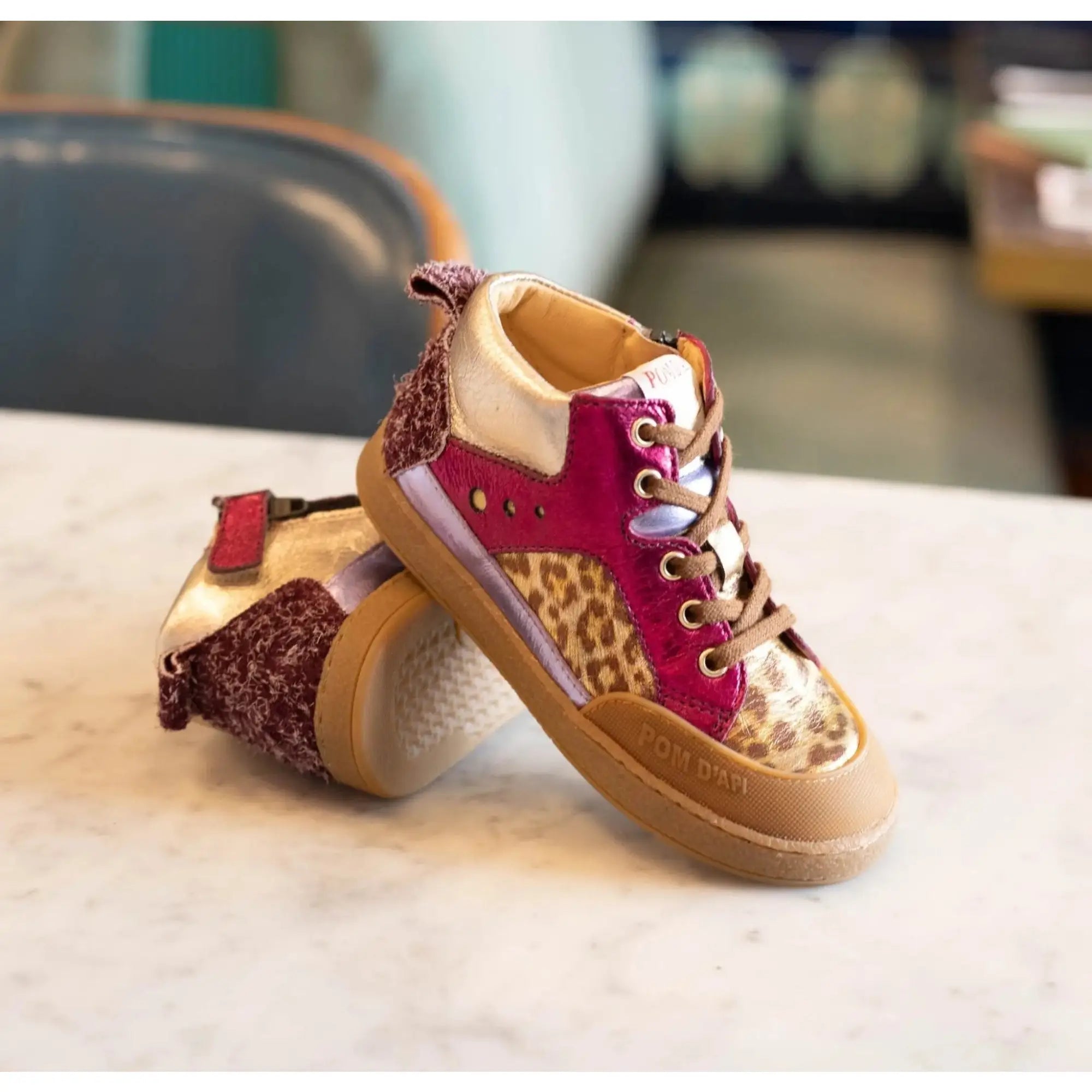 POM D'API  SNEAKERS - MOUSSE BUMP - LAMINATO - LEO - FUSHIA - Pom d'Api