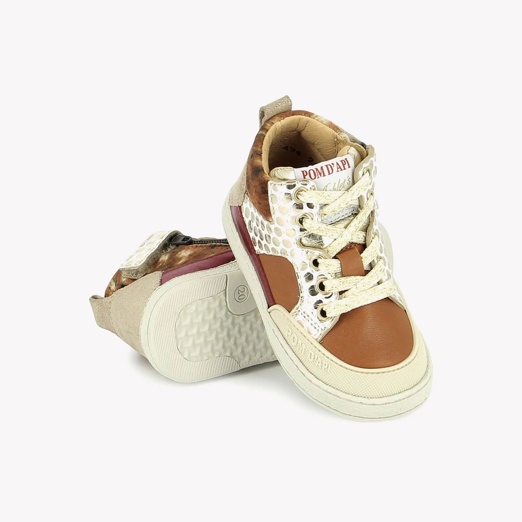 POM D'API  SNEAKERS - MOUSSE BUMP - NAPPA - HAIRY - OFF WHITE - LEO PURPLE - Pom d'Api