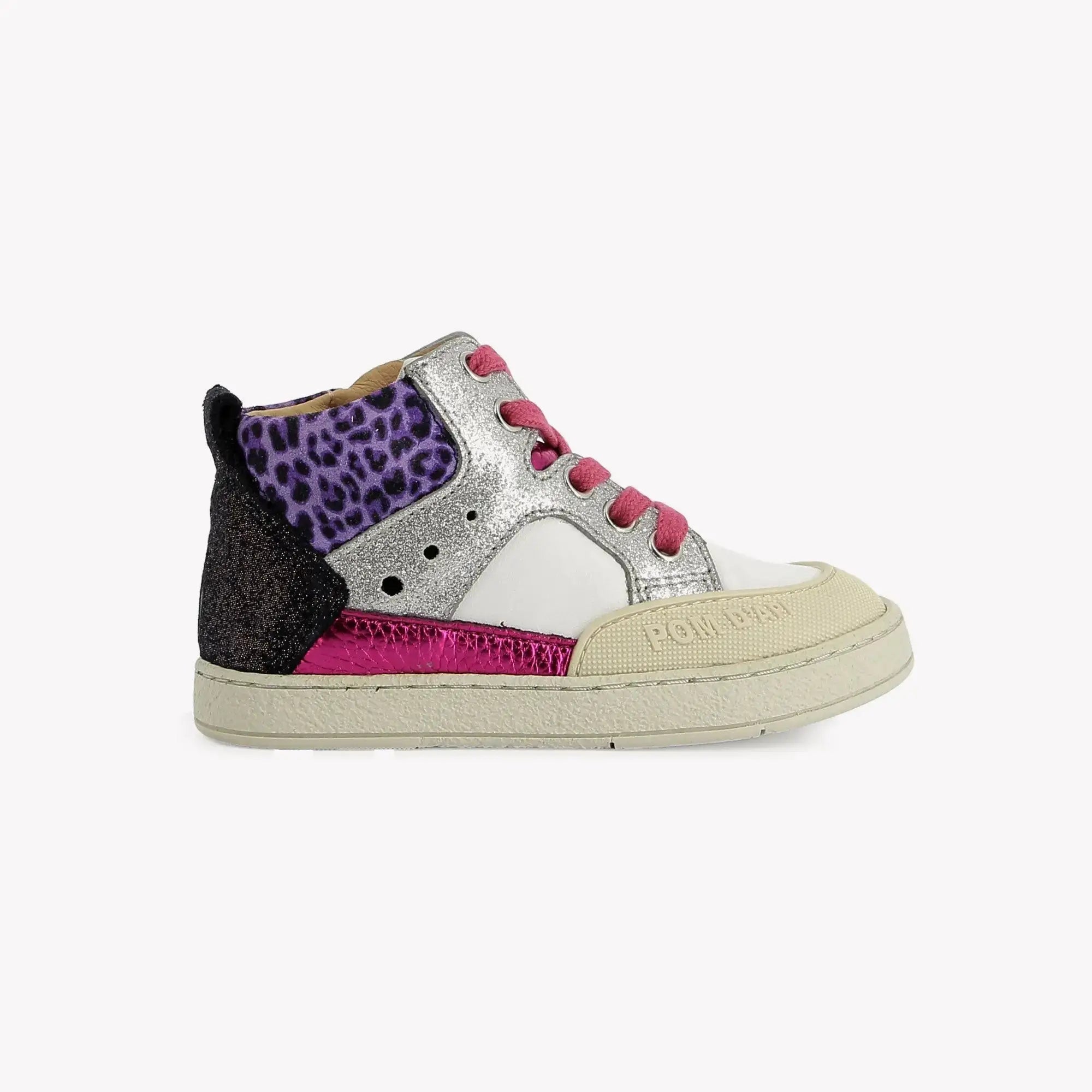 POM D'API  SNEAKERS - BUMP FOAM - NAPPA LEATHER - VELVET - OFF WHITE - LEO PURPLE - Pom d'Api