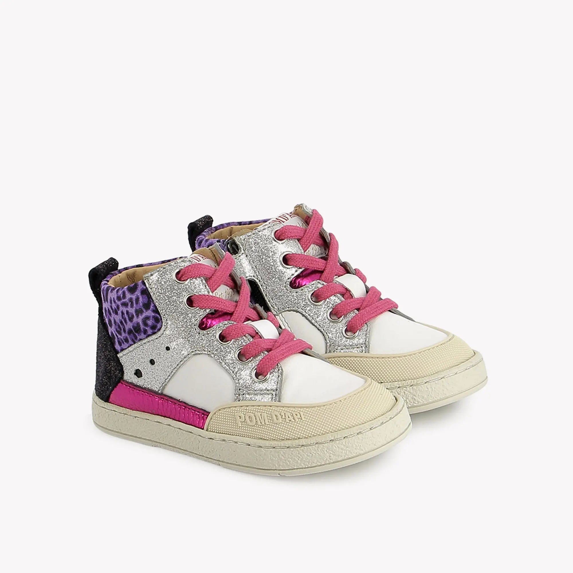 POM D'API  SNEAKERS - BUMP FOAM - NAPPA LEATHER - VELVET - OFF WHITE - LEO PURPLE - Pom d'Api