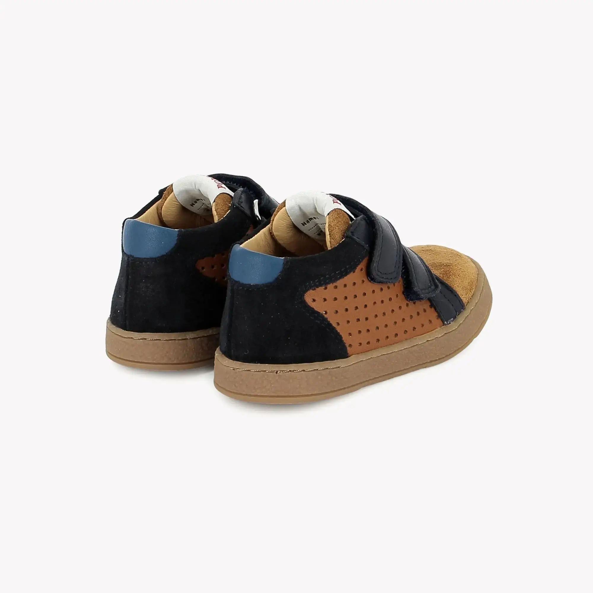 POM D'API  SNEAKERS - EASY PERFO FOAM - OILY SUEDE - CARAMEL - NAVY - Pom d'Api