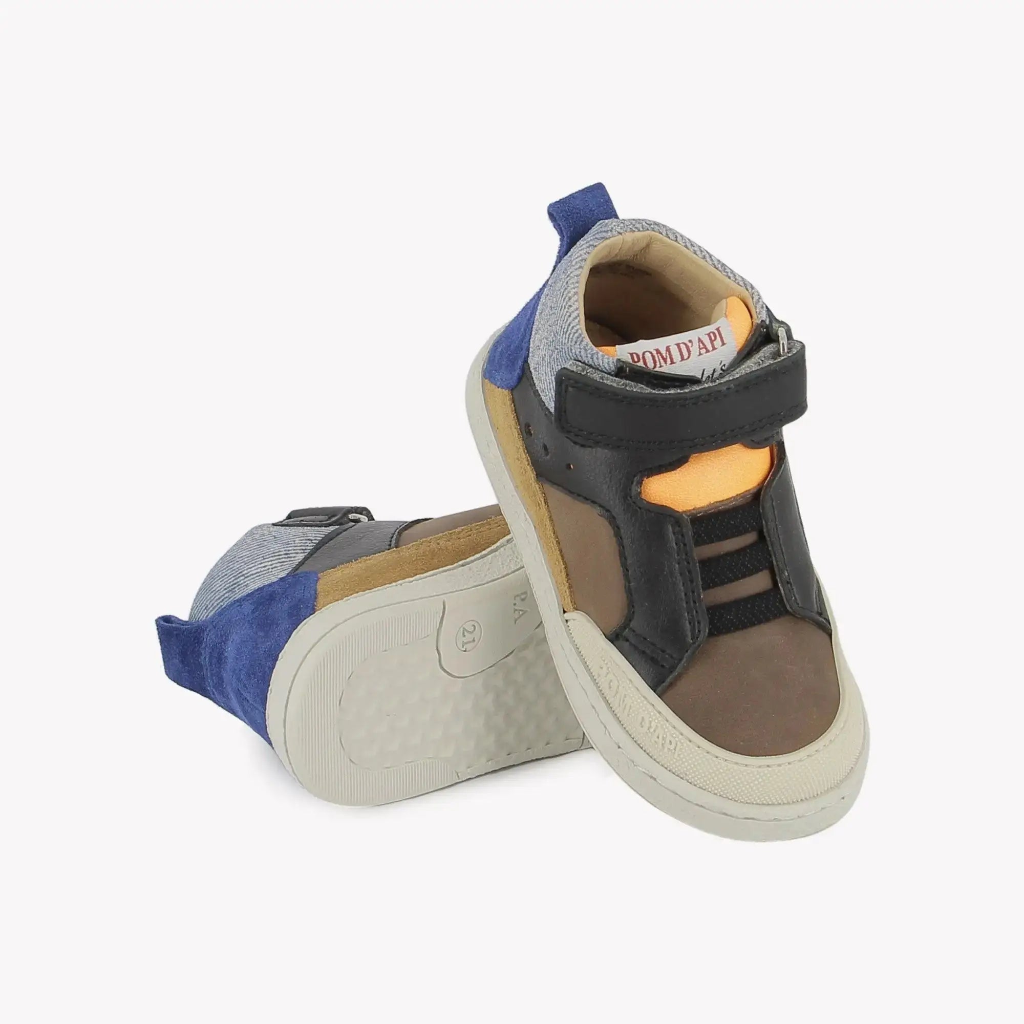 POM D'API  SNEAKERS - MOUSSE LIZY BUMP - NAPPA - VELVET - COFFEE - JEANS - Pom d'Api