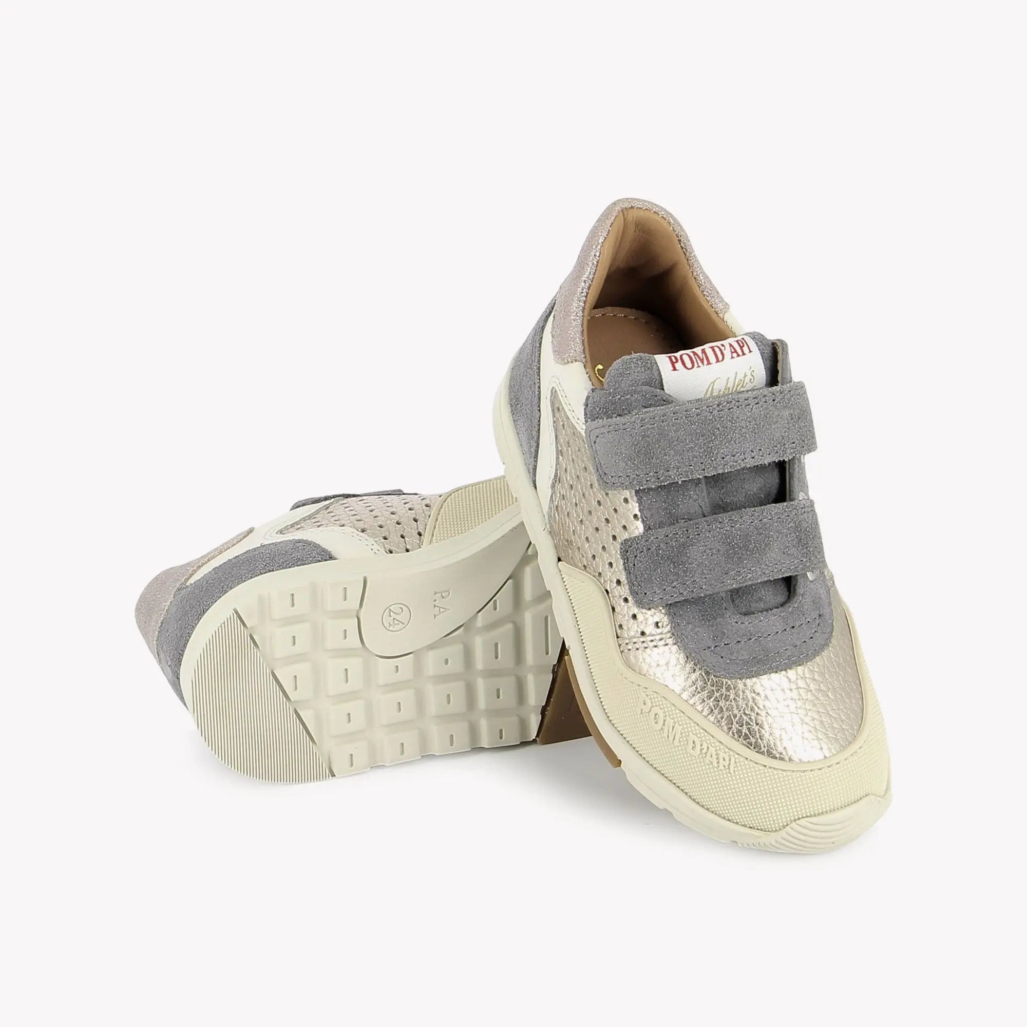 POM D'API  SNEAKERS - POUSS BUMP PERFO - VELVET - LAMINATE - LAVANDA - GOLD - Pom d'Api