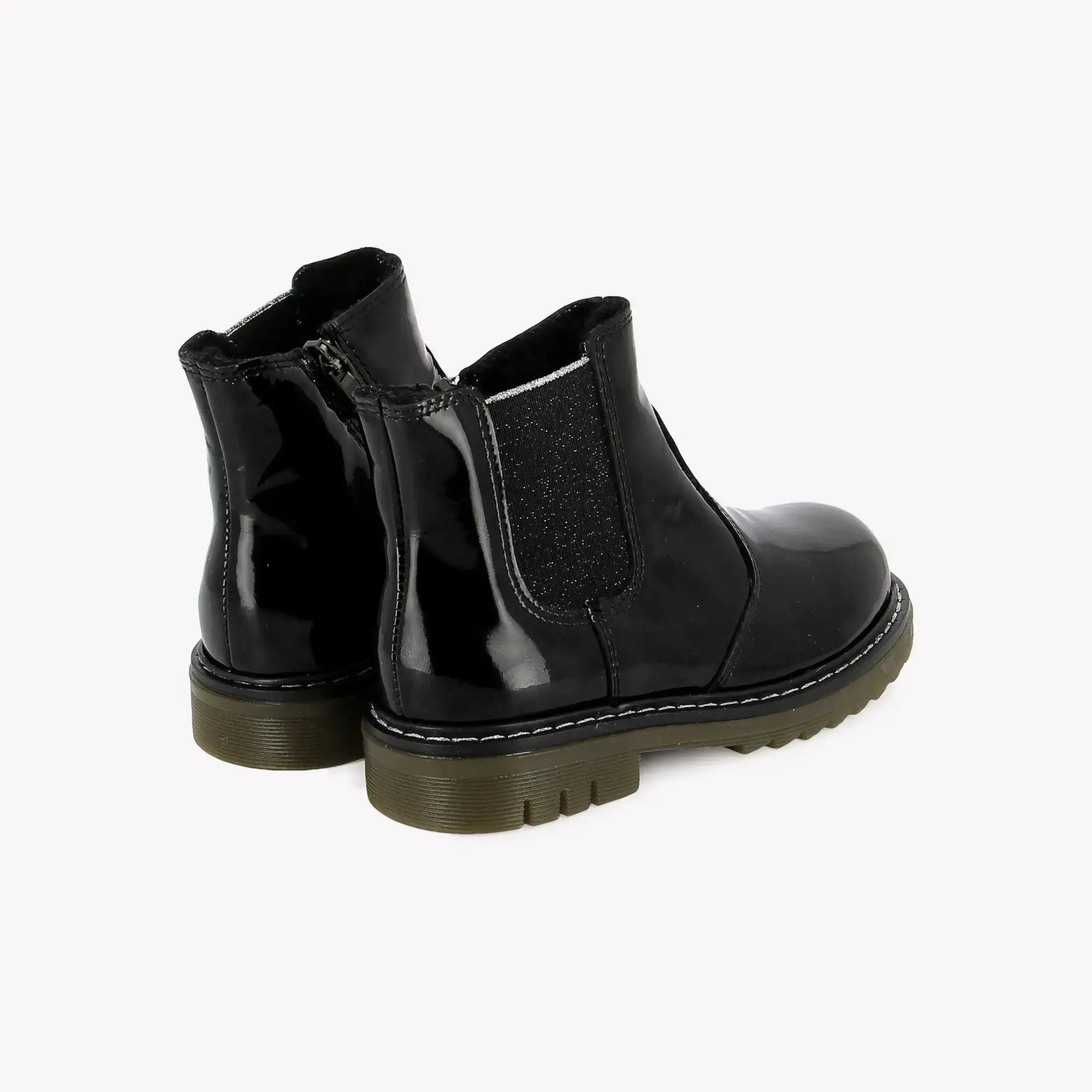 POM D'API - BOOTS & BOTTINES - SID JOD ZIP FUR - VERNIS - NOIR - Pom d'Api