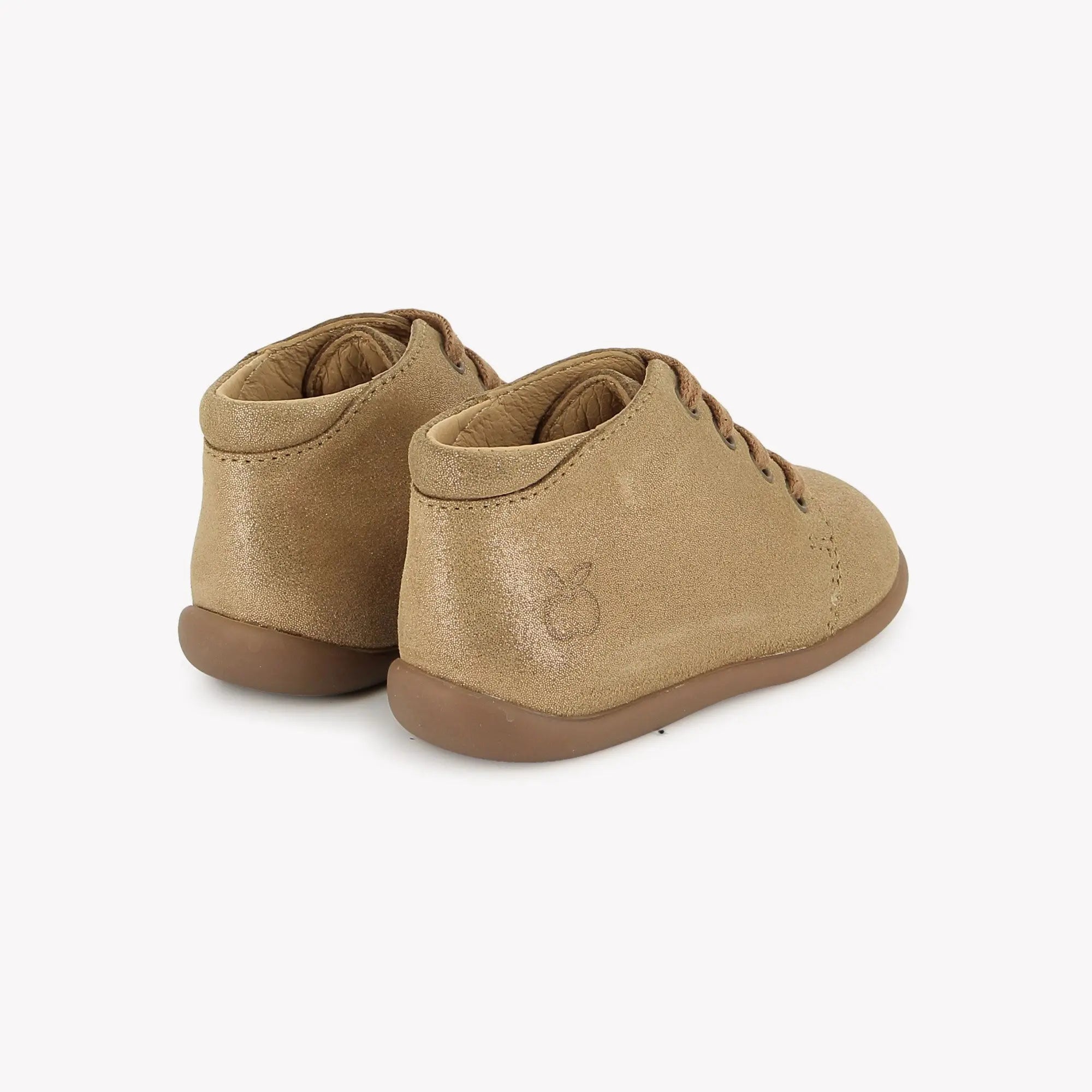 POM D'API - PREMIERS PAS - STAND - UP BOTTINE - VELOURS DEVON - CARAMEL - Pom d'Api