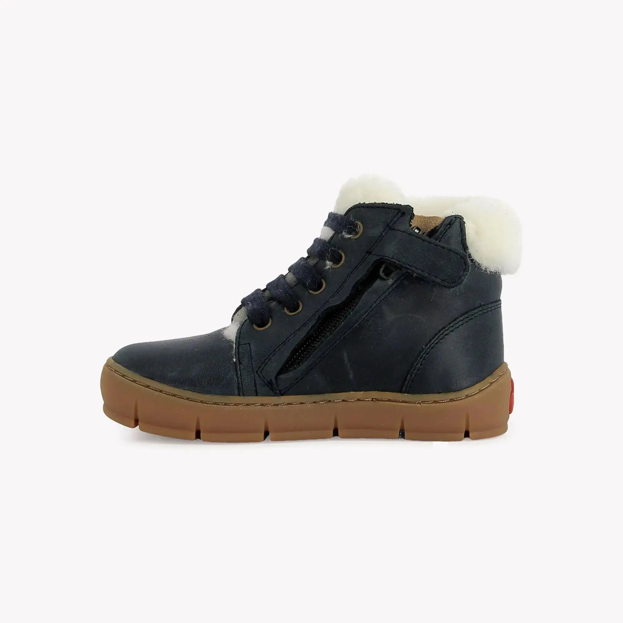 POM D'API - BASKETS - START TOP FUR - NAPPA - NAVY - Pom d'Api