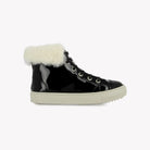 POM D'API  SNEAKERS - SWAG ZIP FUR - PATENT LEATHER - BLACK - Pom d'Api