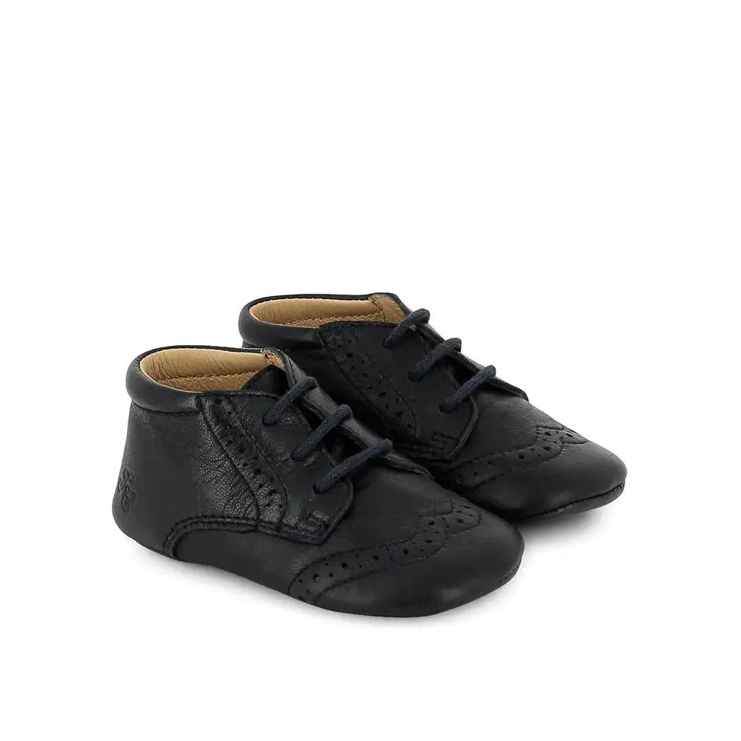 TARTINE ET CHOCOLAT SOULIERS - CHAUSSONS - TC 15 DERBY - CUIR LISSE - MARINE - Pom d'Api