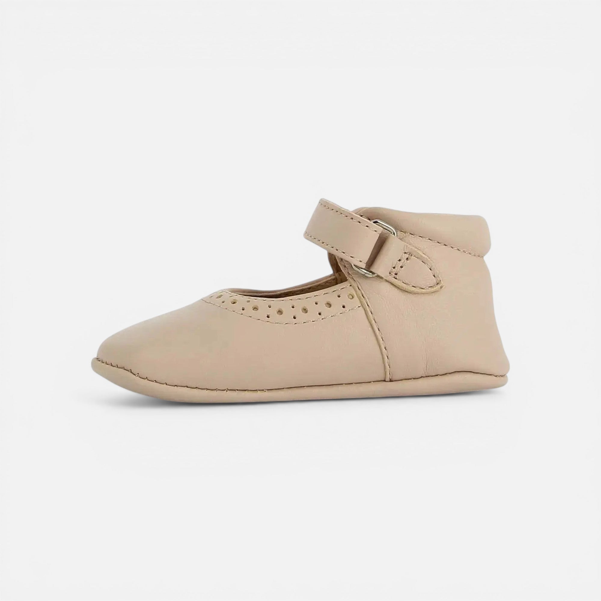 SCHLIPPSCHUHE aus TC 15 EASY BABY – GLATTES LEDER – PUDER