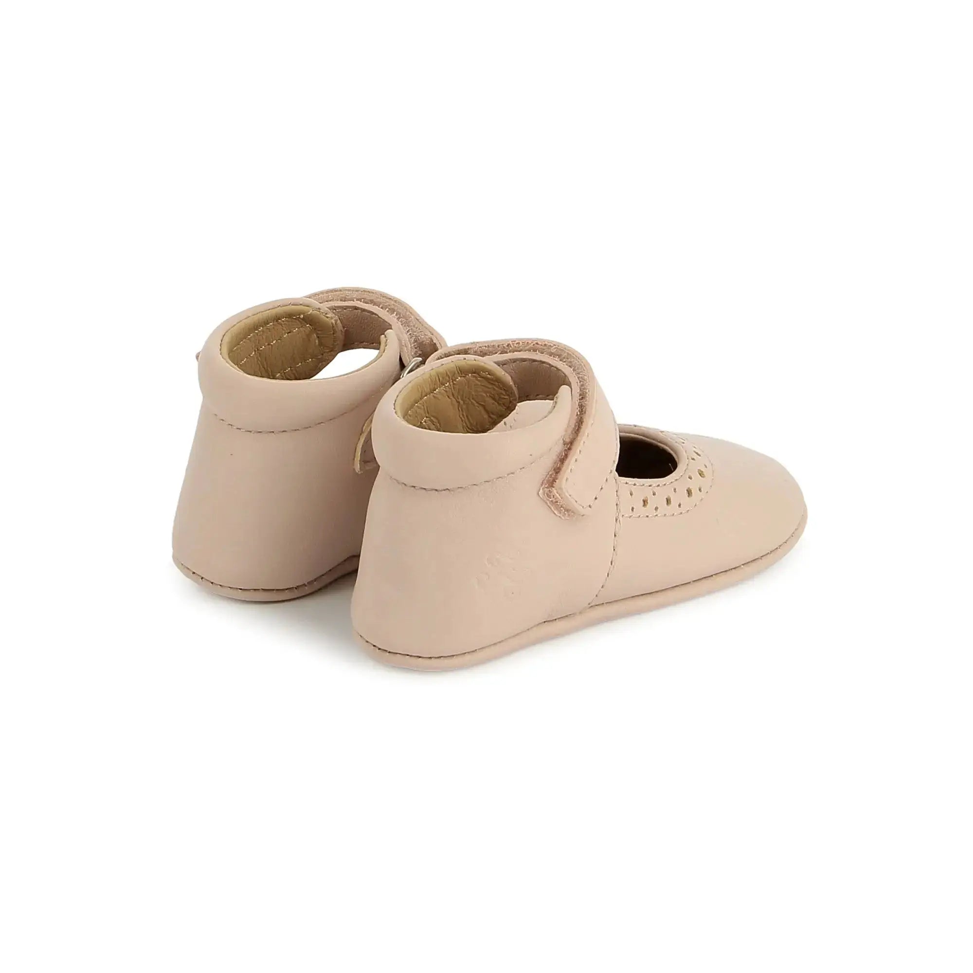 TARTINE ET CHOCOLAT SOULIERS - CHAUSSONS - TC 15 EASY BABY - CUIR LISSE - POUDRE - Pom d'Api