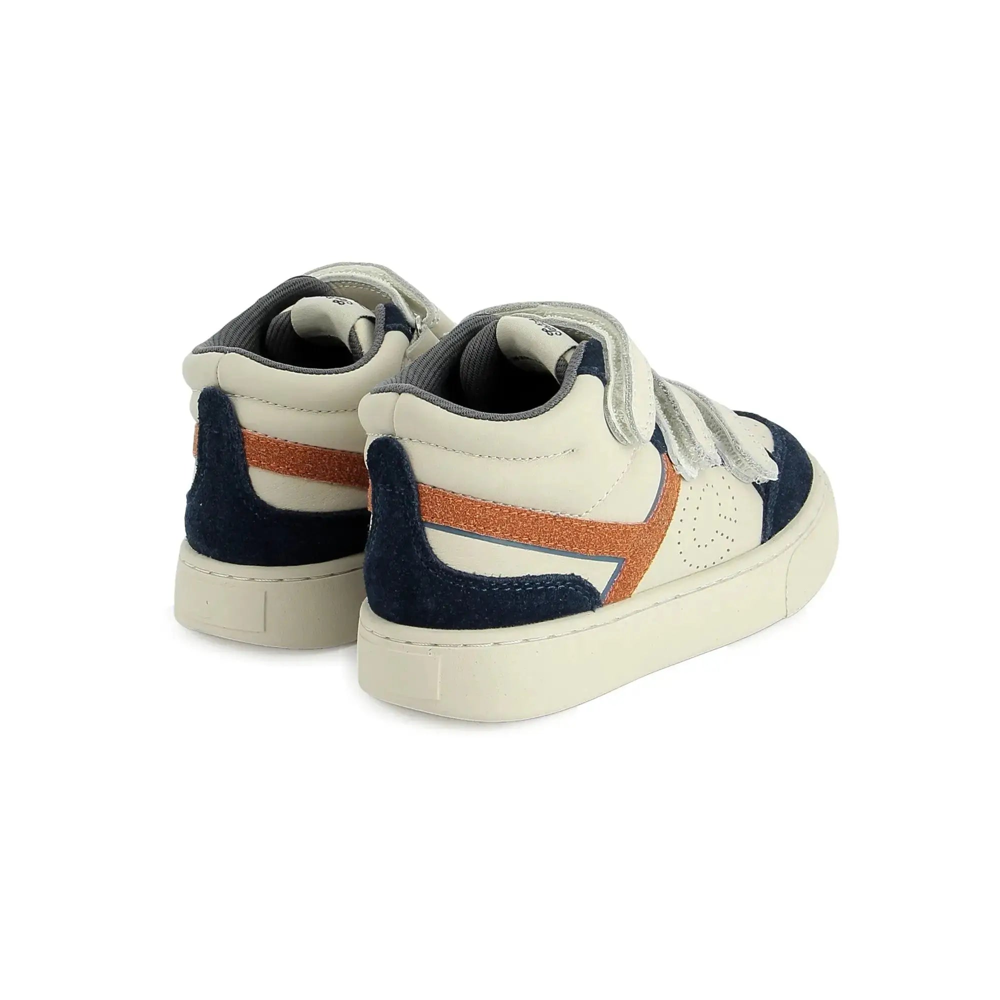 TARTINE ET CHOCOLAT SOULIERS - BASKETS - TC 17 HI EASY - NAPPA - WHITE - DK NAVY - DK ORA - Pom d'Api