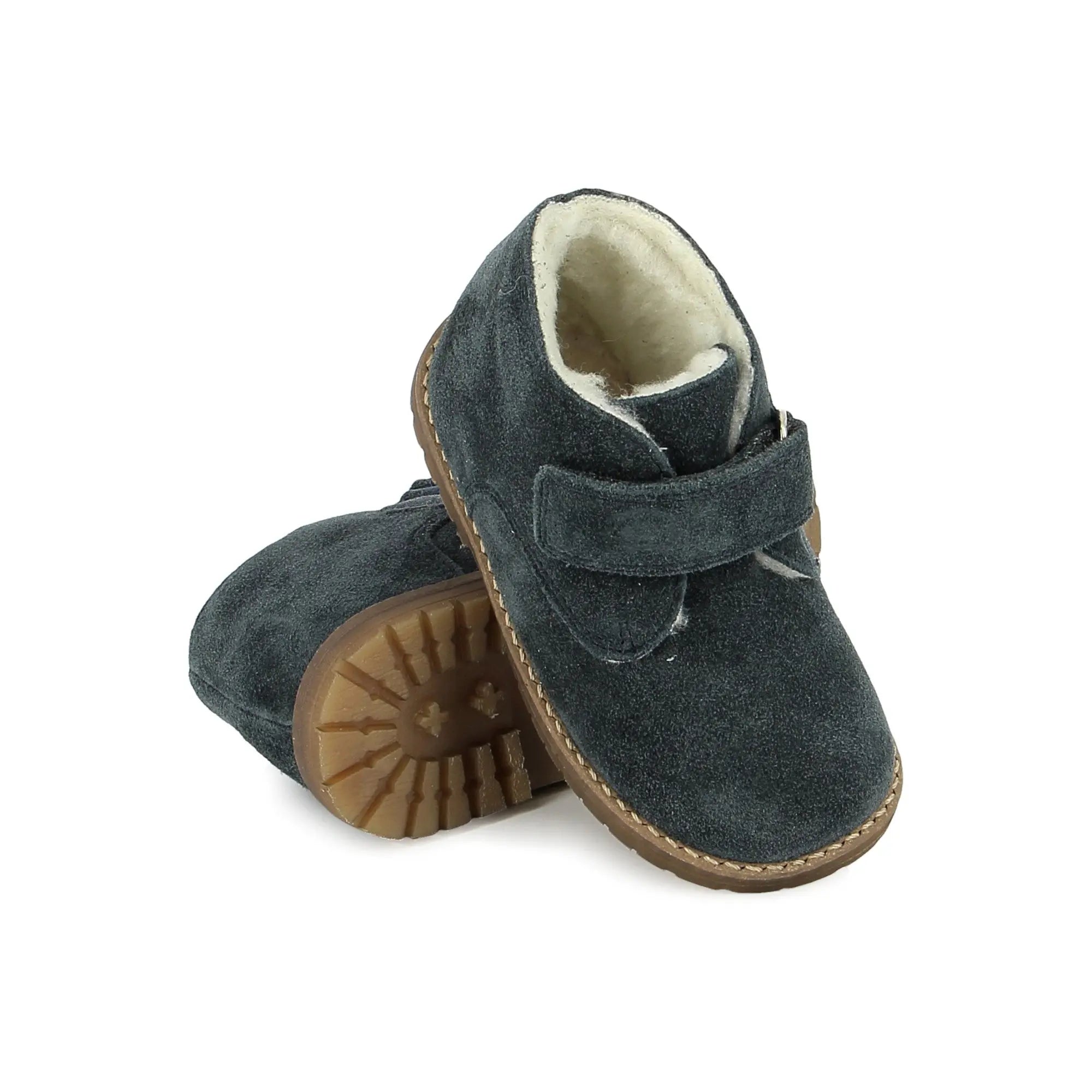 TARTINE ET CHOCOLAT SOULIERS  BOOTS & ANKLE BOOTS - TC 2 EASY FUR - VELVET - BLUE GRAY - Pom d'Api