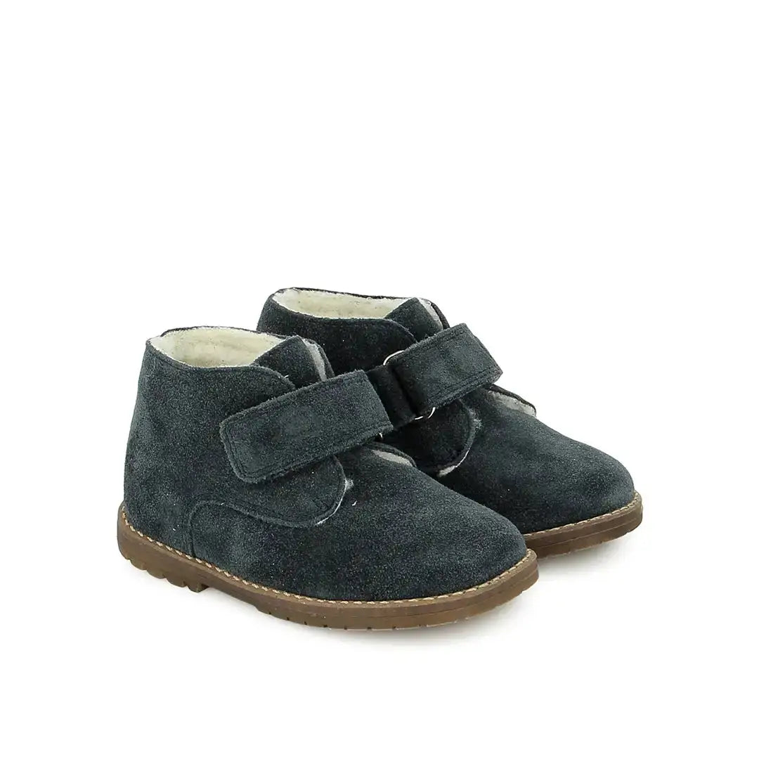 TARTINE ET CHOCOLAT SOULIERS - BOOTS & BOTTINES - TC 2 EASY FUR - VELOURS - BLEU GRIS - Pom d'Api