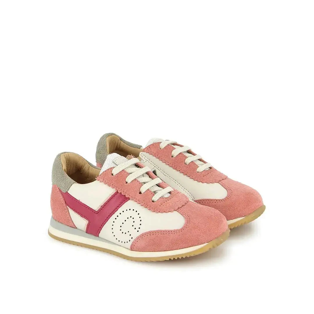 TARTINE ET CHOCOLAT SOULIERS - BASKETS - TC 77 - NAPPA - VELOURS - VIEUX ROSE - CREMA - F - Pom d'Api