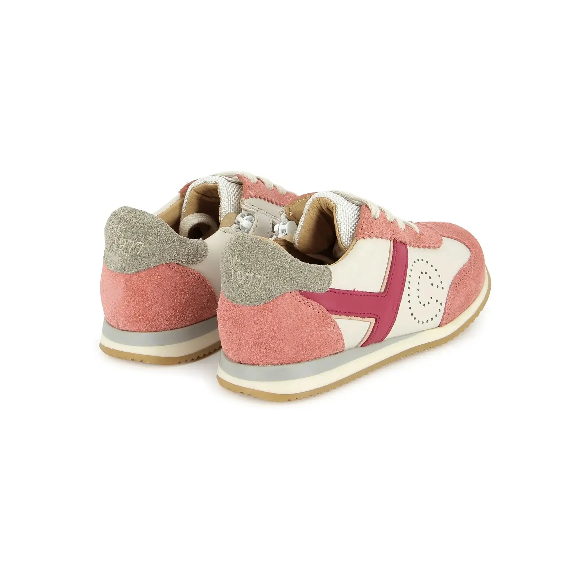 TARTINE ET CHOCOLAT SOULIERS - BASKETS - TC 77 - NAPPA - VELOURS - VIEUX ROSE - CREMA - F - Pom d'Api