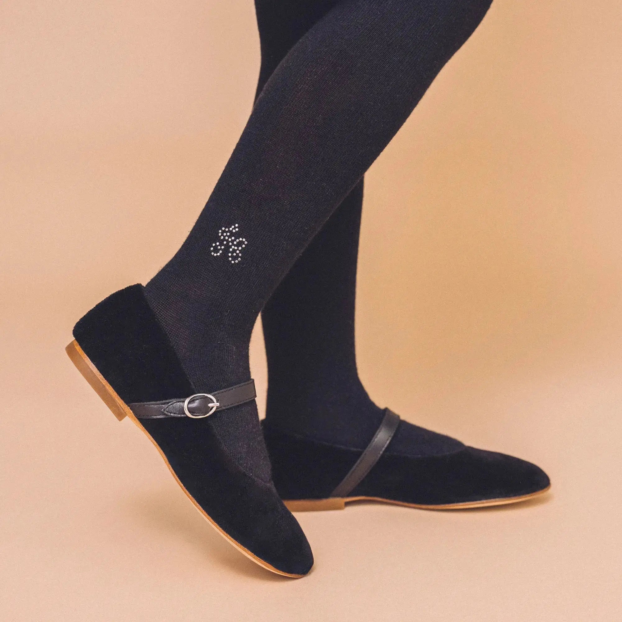 TARTINE ET CHOCOLAT SOULIERS - BALLERINES - TC FLASH PUNTA - PANNE DE VELOUR - NOIR - Pom d'Api