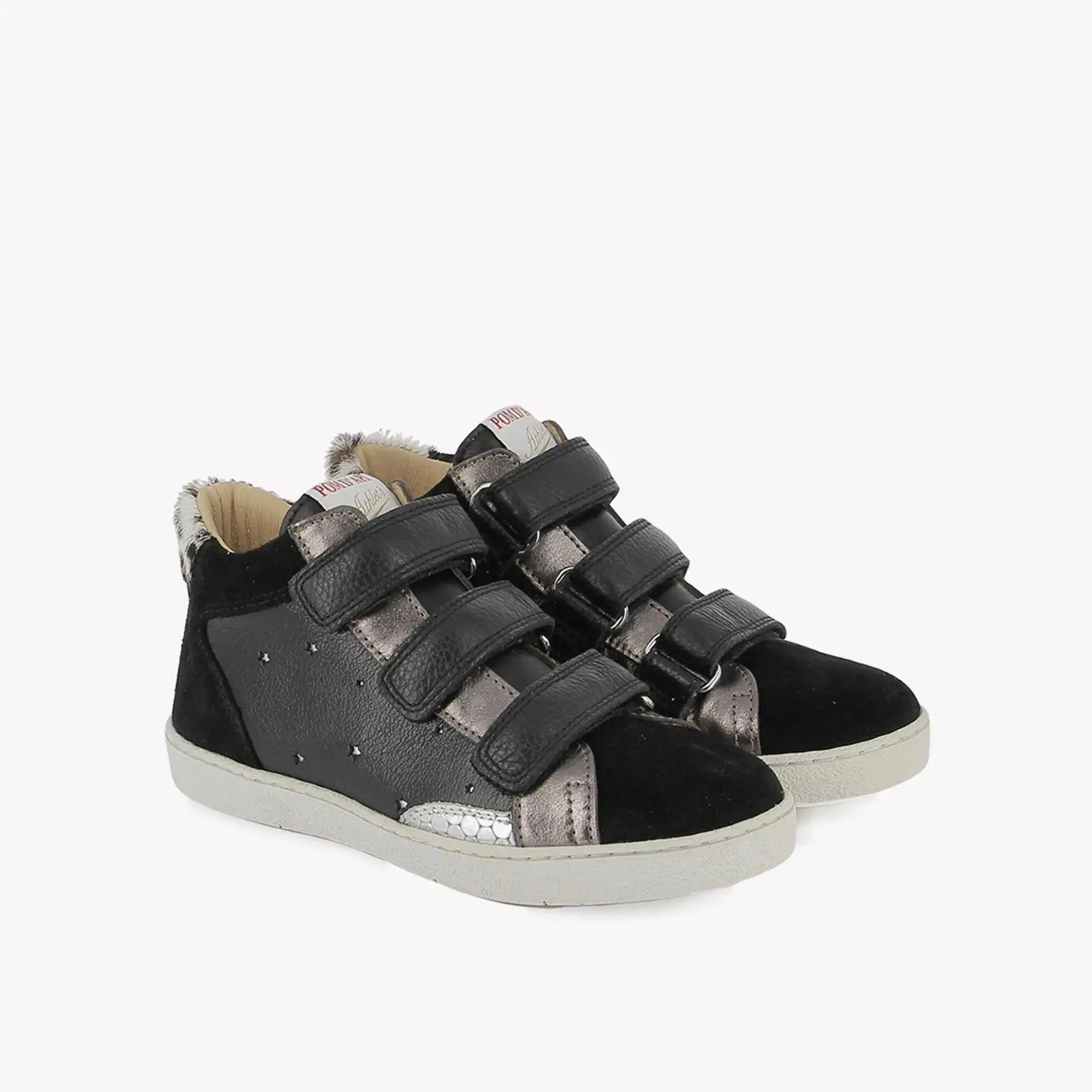 POM D'API  SNEAKERS - TOP TOUCH EASY - VELVET - NAPPA G - BLACK - Pom d'Api