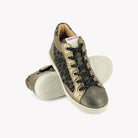 POM D'API - BASKETS - TOP TOUCH LACE - LAMINATO - LEOPAR - BRONZO LAME - KAKI - Pom d'Api