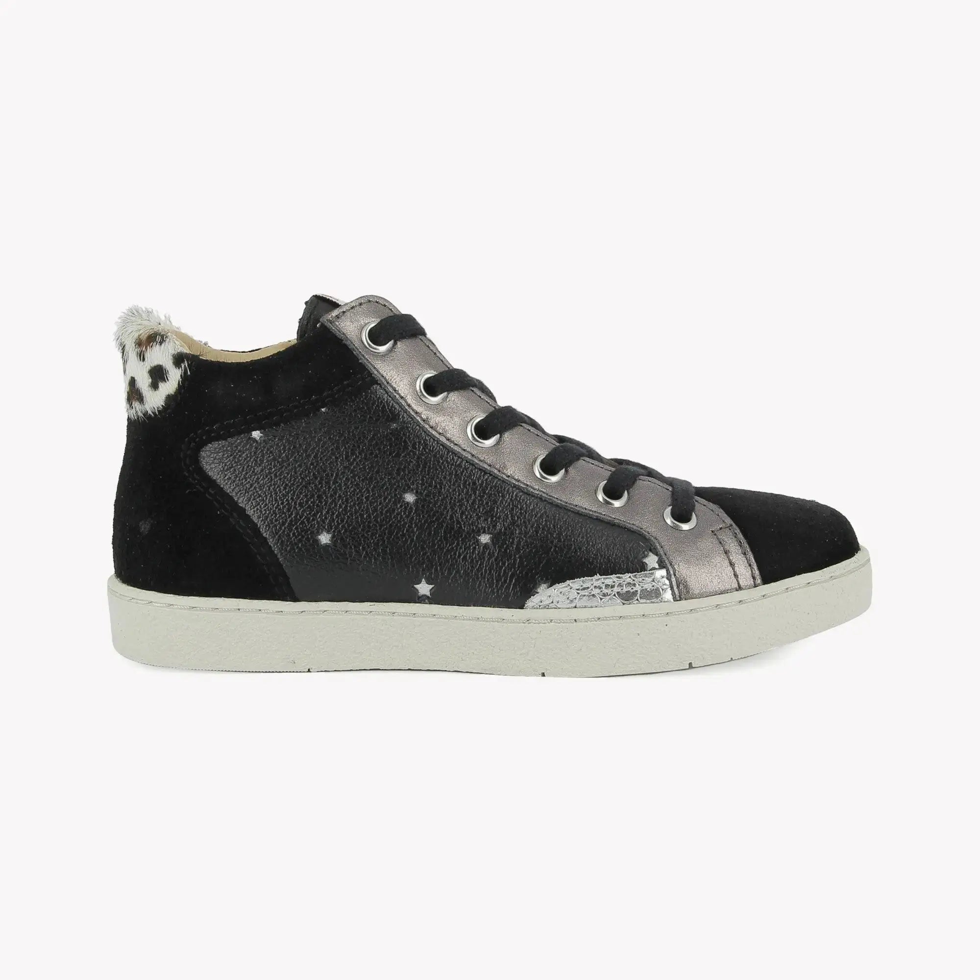 POM D'API  SNEAKERS - TOP TOUCH LACE - VELVET - NAPPA G - BLACK - Pom d'Api