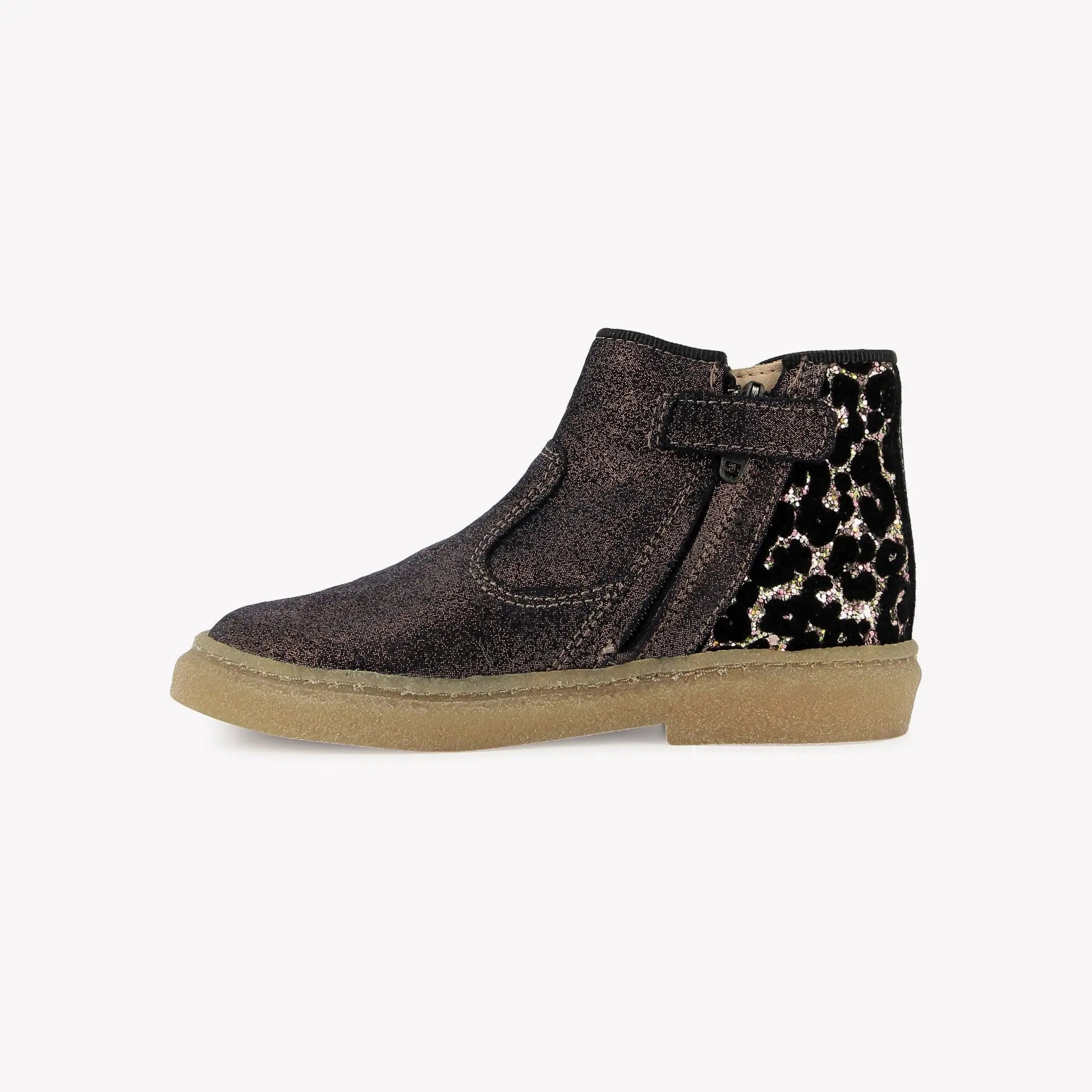 POM D'API  BOOTS & ANKLE BOOTS - TRIX BACK - VELOURS RAME - GL - UNIVERSE - LEO NOIR - Pom d'Api