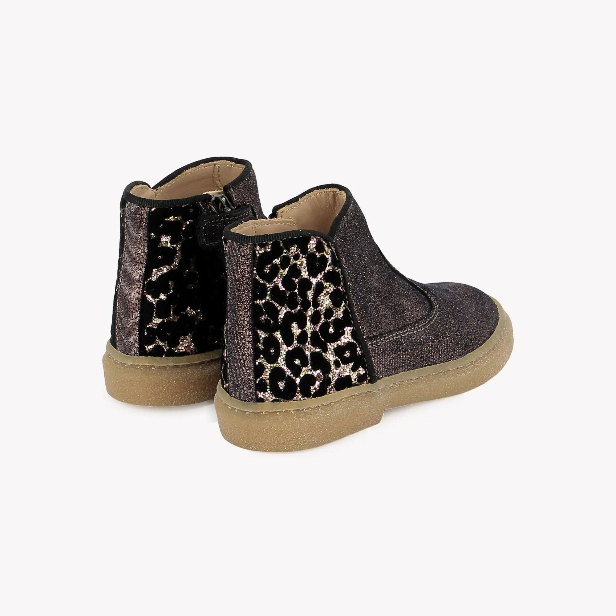 POM D'API  BOOTS & ANKLE BOOTS - TRIX BACK - VELOURS RAME - GL - UNIVERSE - LEO NOIR - Pom d'Api