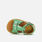 Sandale en cuir vernis vert - Poppy Buckle