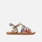 Sandale en cuir métallisé effet animal - Plagette Strap