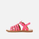 SANDALES en cuir vernis rose fluo - Plagette Strap