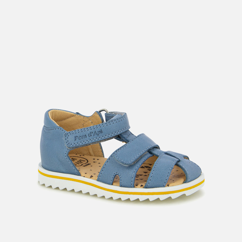 Sandale en cuir lisse bleu ciel - Sublym Boy Strap